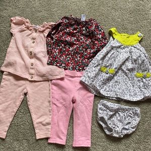 Carters Baby Girl Six Month Outfit Bundle